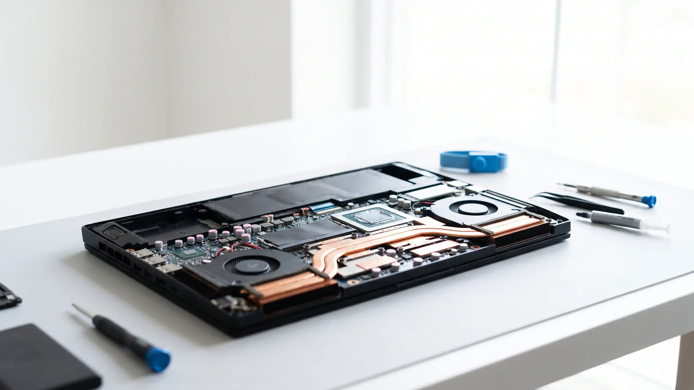 Gaming-Laptop mit freiliegenden Kupfer-Heatpipes – Gigabyte Aorus Reparatur