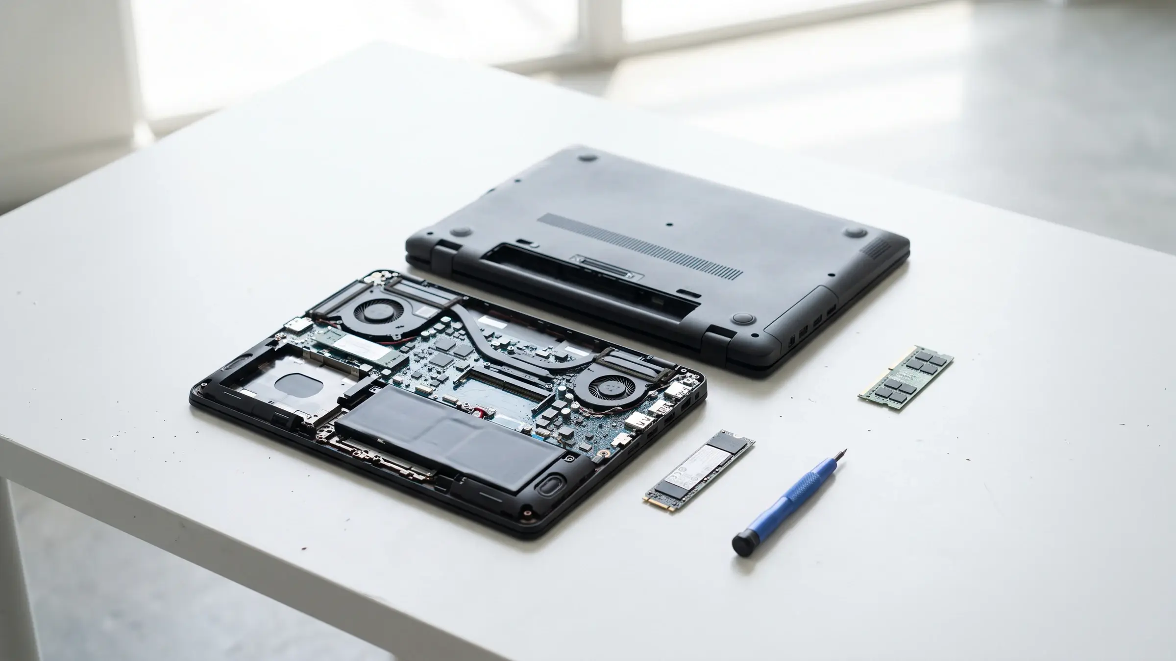Alltags-Notebook beim SSD- und RAM-Upgrade – Medion-Reparatur